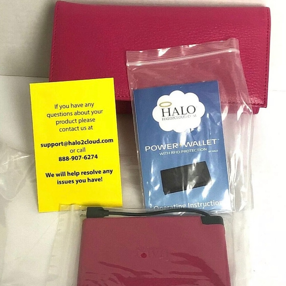 HALO Fuchsia Power Wallet w/ RFID Protection NWT